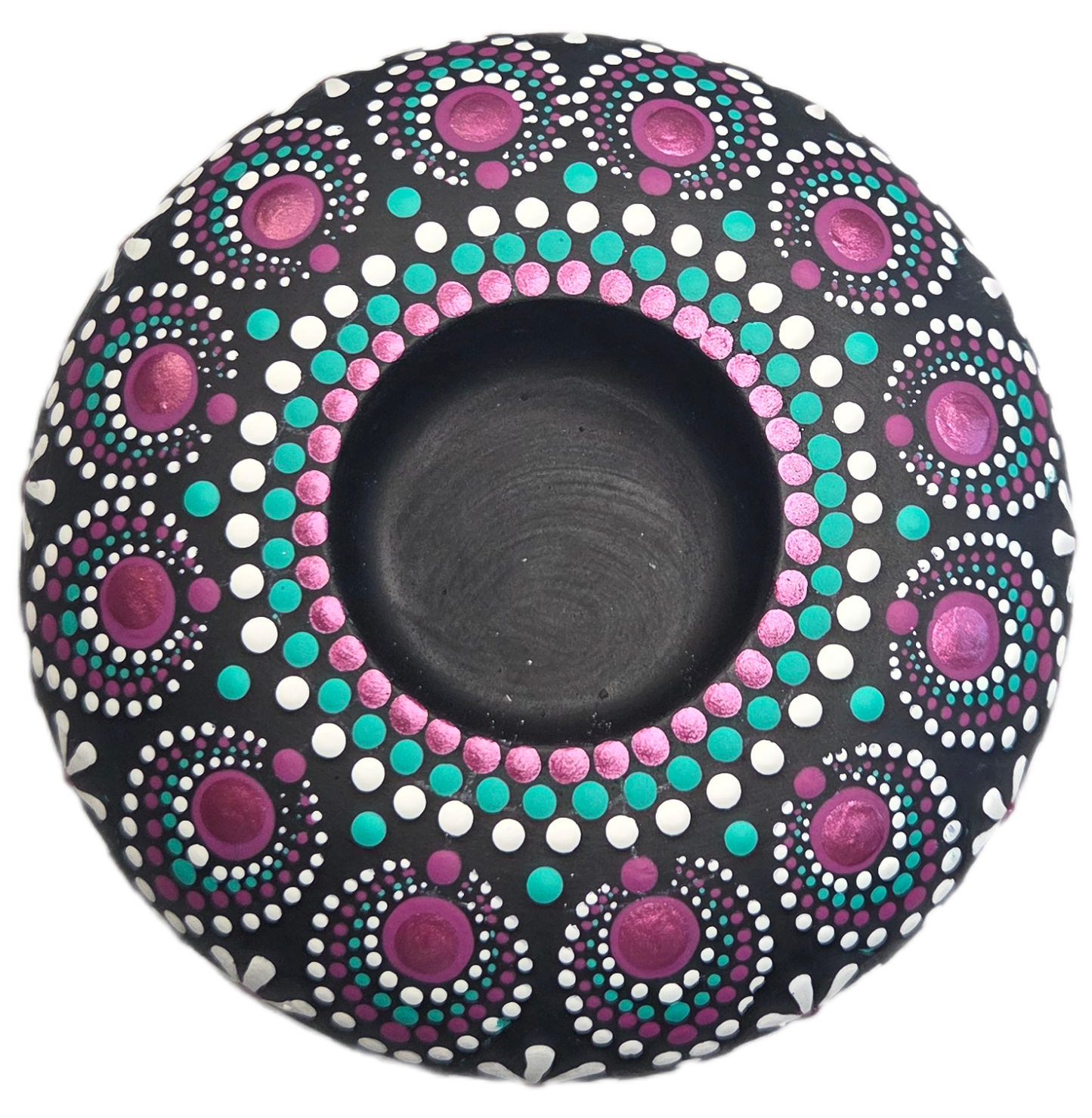 Bowmanville-4" Lotus at Dusk Mandala Rock or Candle Holder Workshop