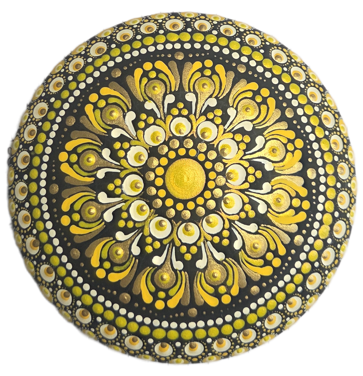 Honey Light Mandala – 5" Rock Dot-Painting Kit