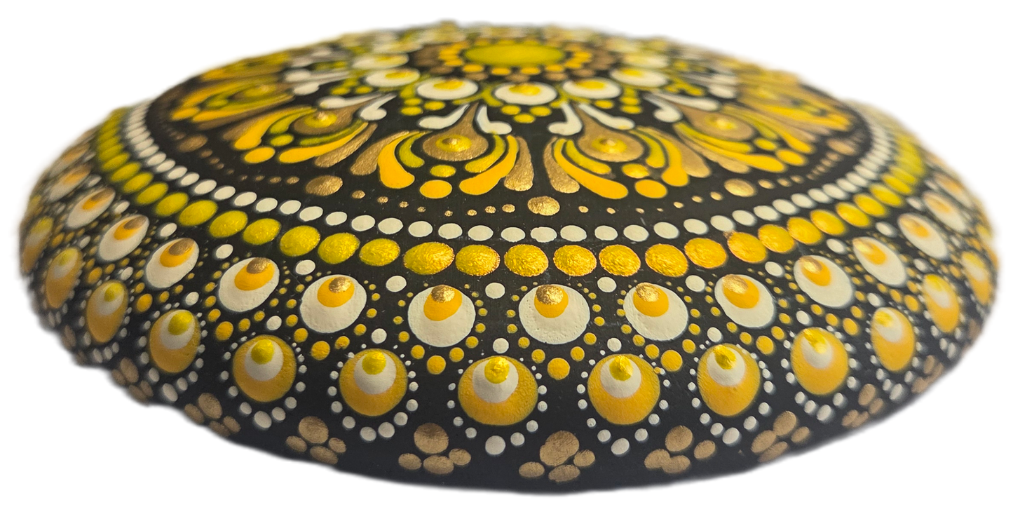 Honey Light Mandala – 5" Rock Dot-Painting Kit