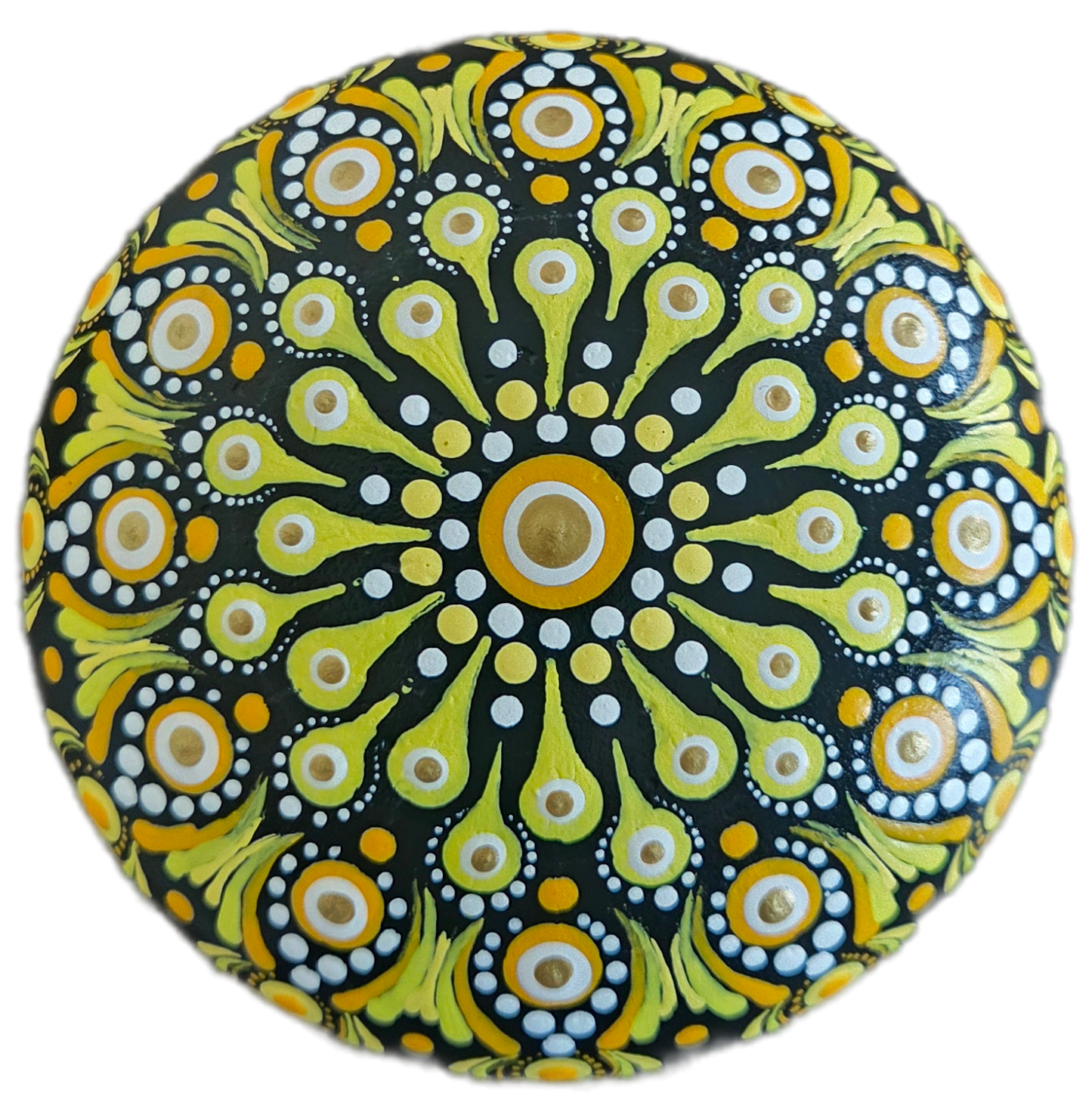 Saffron Mandala 4" Rock Dot-Painting Pattern-Download Version