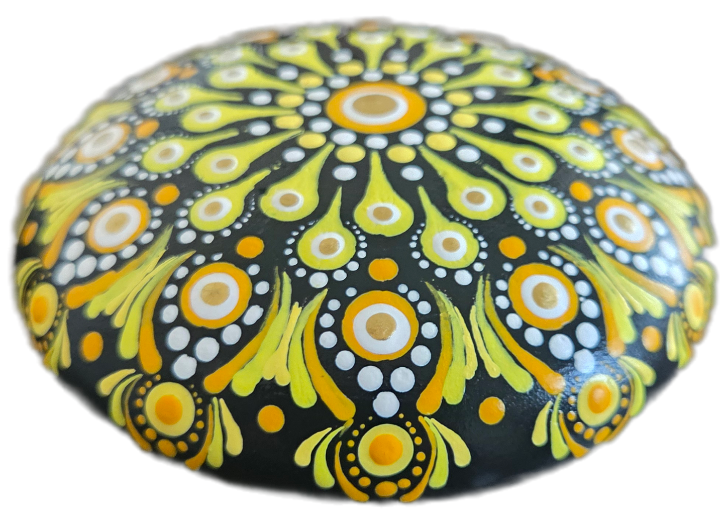 Saffron Mandala 4" Rock Dot-Painting Pattern-Download Version