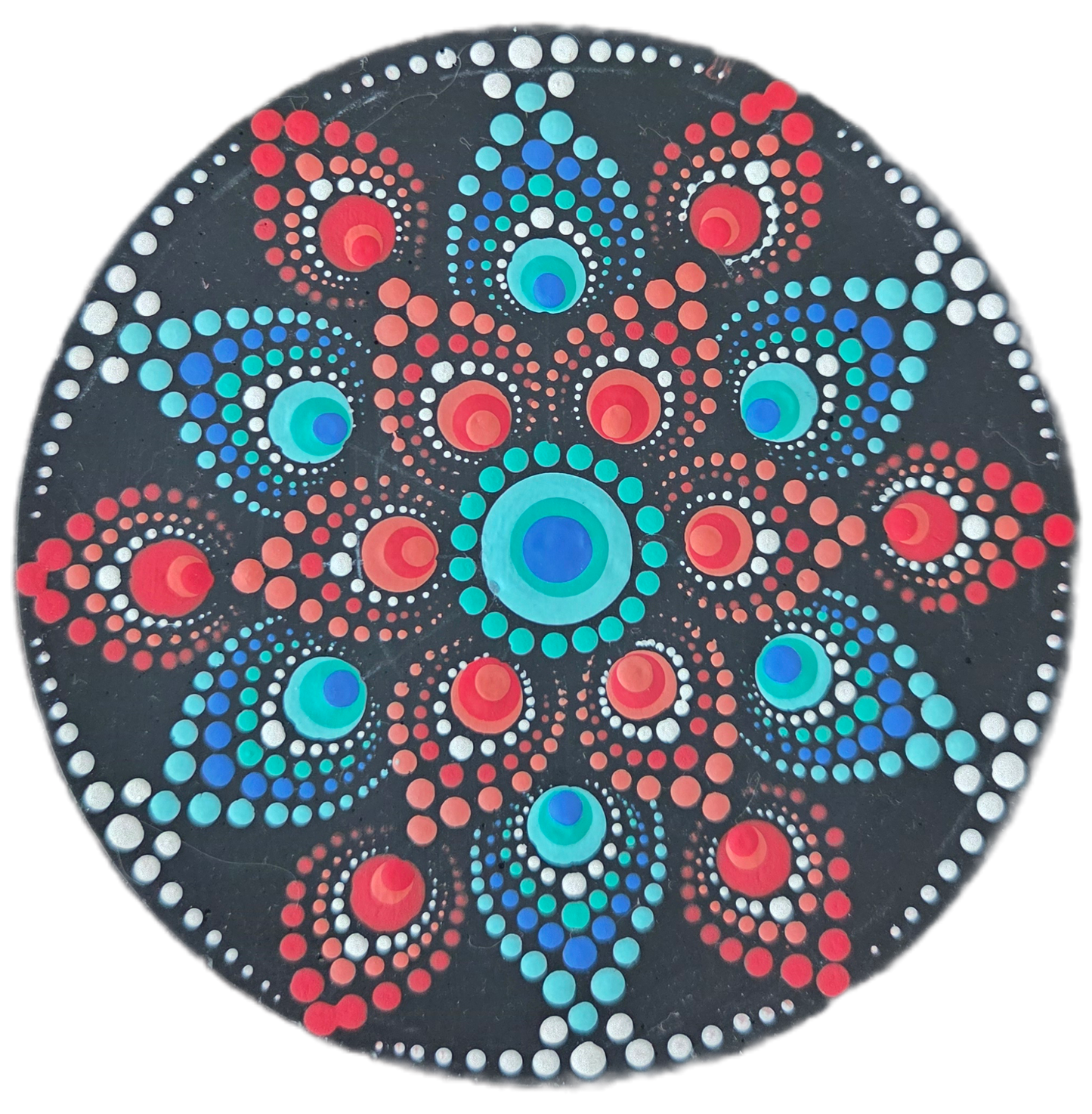 Set of 4 Tropical Coaster Dot-Painting Pattern Kit with Cork Bottoms