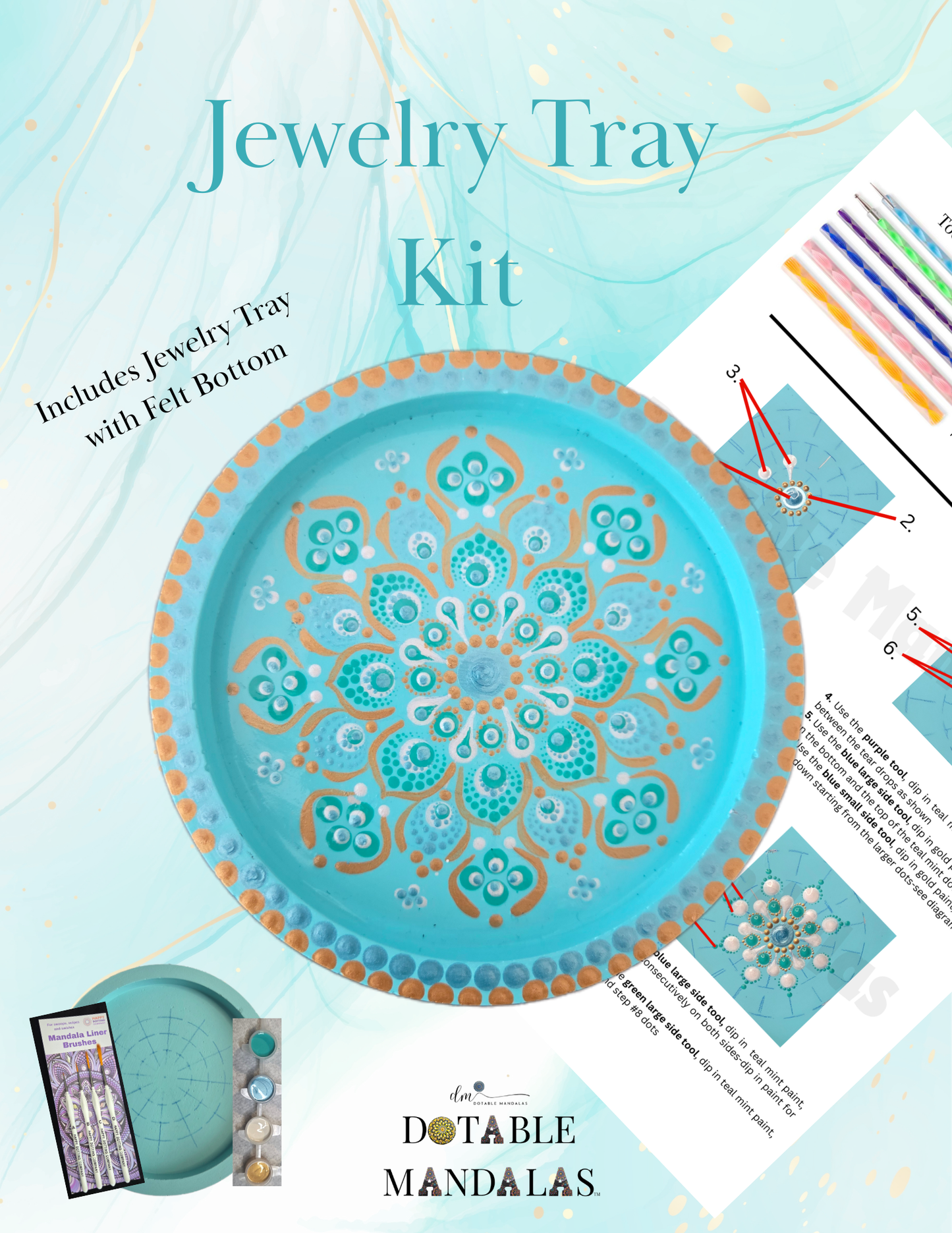 Dot-Painting Jewelry Tray Online Course and Kit