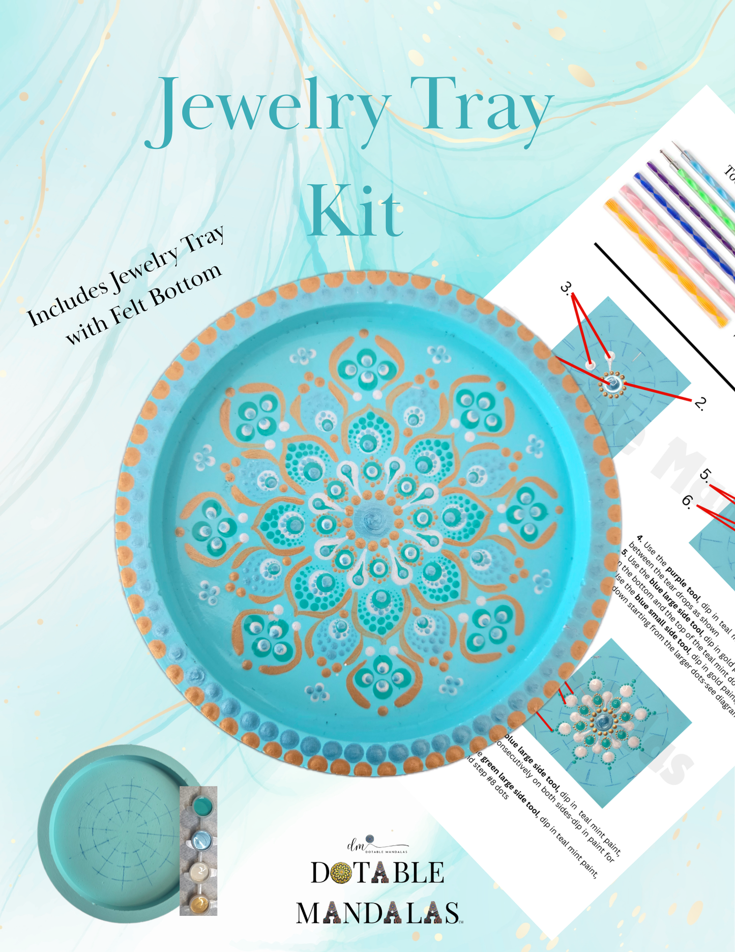 Dot-Painting Jewelry Tray Online Course and Kit