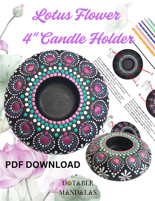 Lotus Flower 4" Candle Holder Pattern Kit (Download Version)