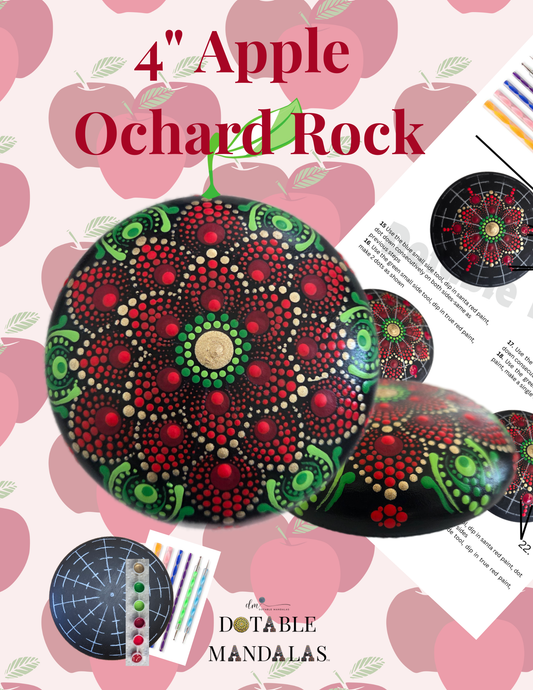 Apple Orchard 4" Rock Dot-Painting Pattern Kit