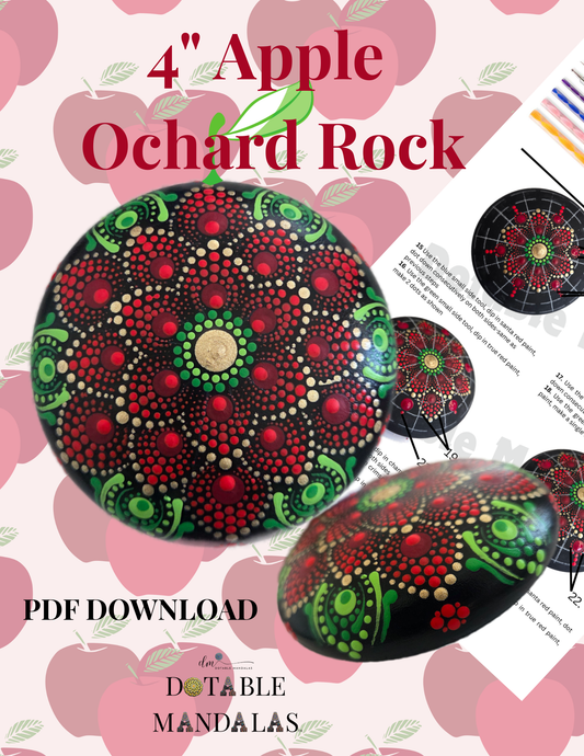 Apple Orchard 4" Rock Dot-Painting Pattern – PDF Download