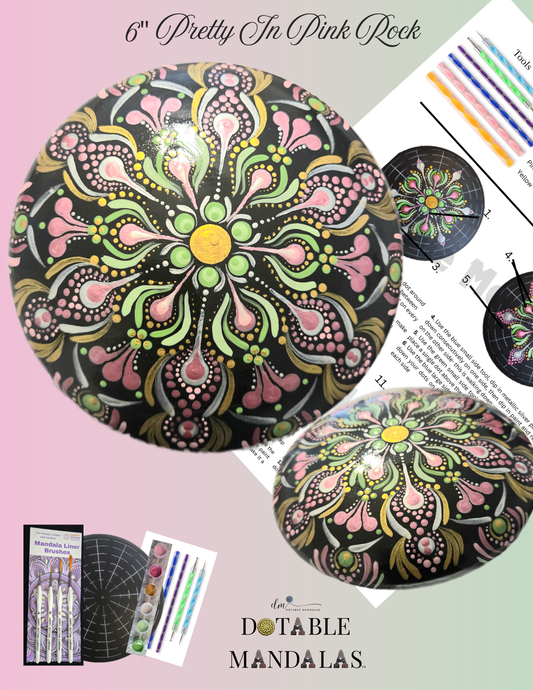 Pretty In Pink 6" Rock Dot-Painting Pattern Kit