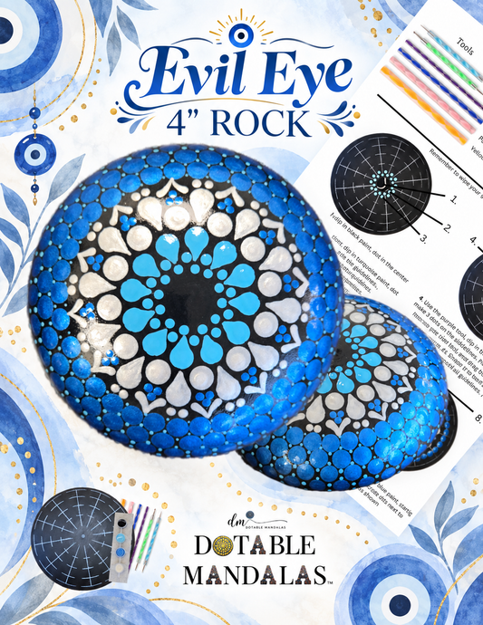 Evil Eye 4" Rock Dot-Painting Pattern Kit