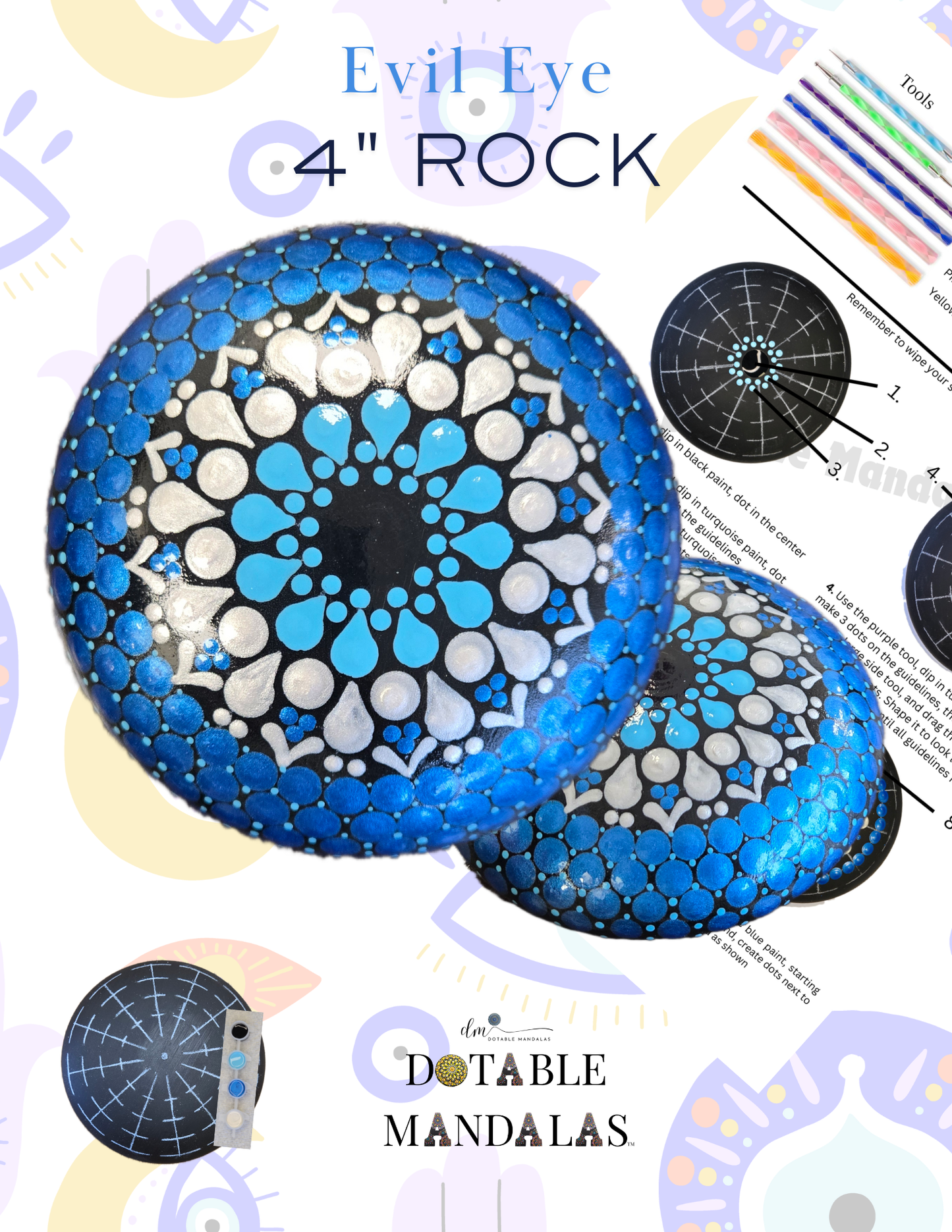 4" Evil Eye Dot-Painting Pattern Kit