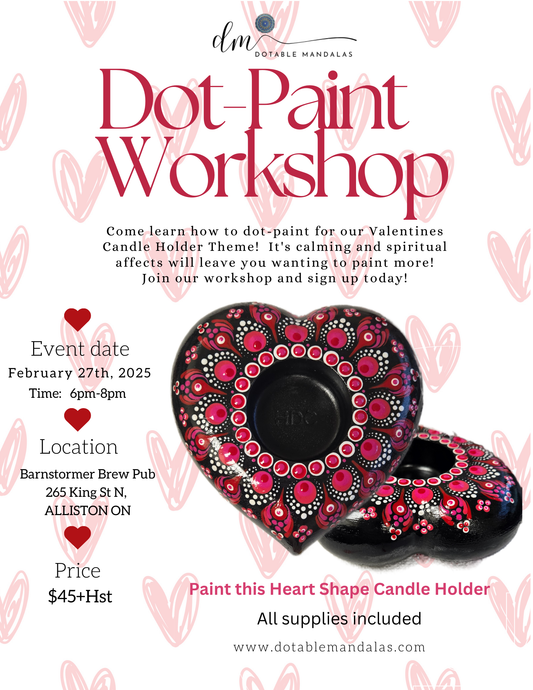 Alliston-Valentine's Theme Candle Holder Dot-Paint Night