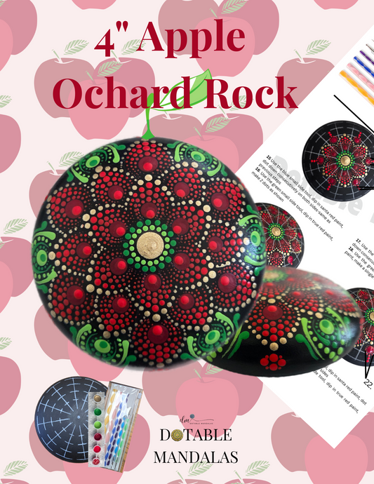 Apple Orchard 4" Rock Dot-Painting Pattern Kit