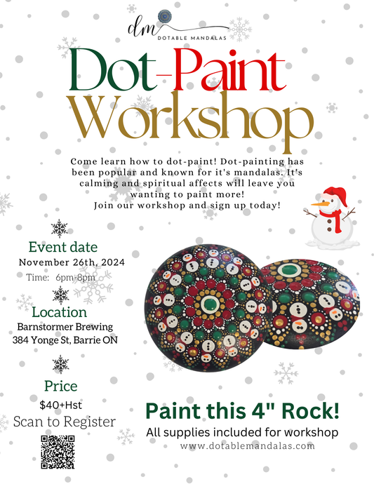 Barrie-4" Snowman/Holiday Theme Rock Dot-Paint Night