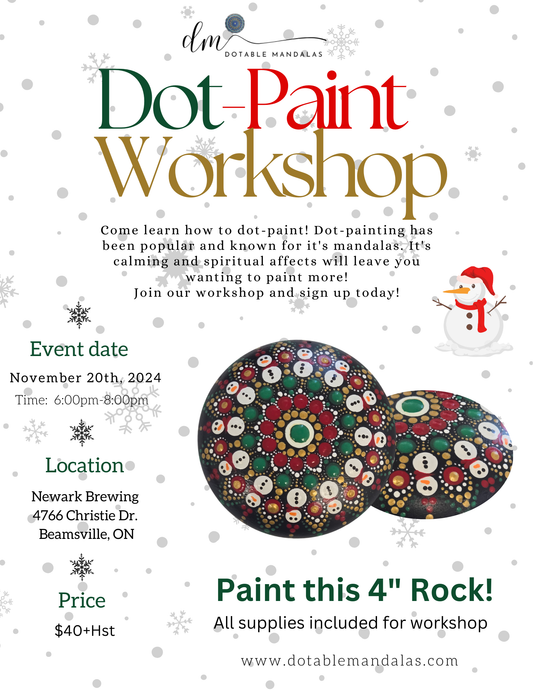 Beamsville-4" Snowman/Holiday Rock Dot-Paint Night