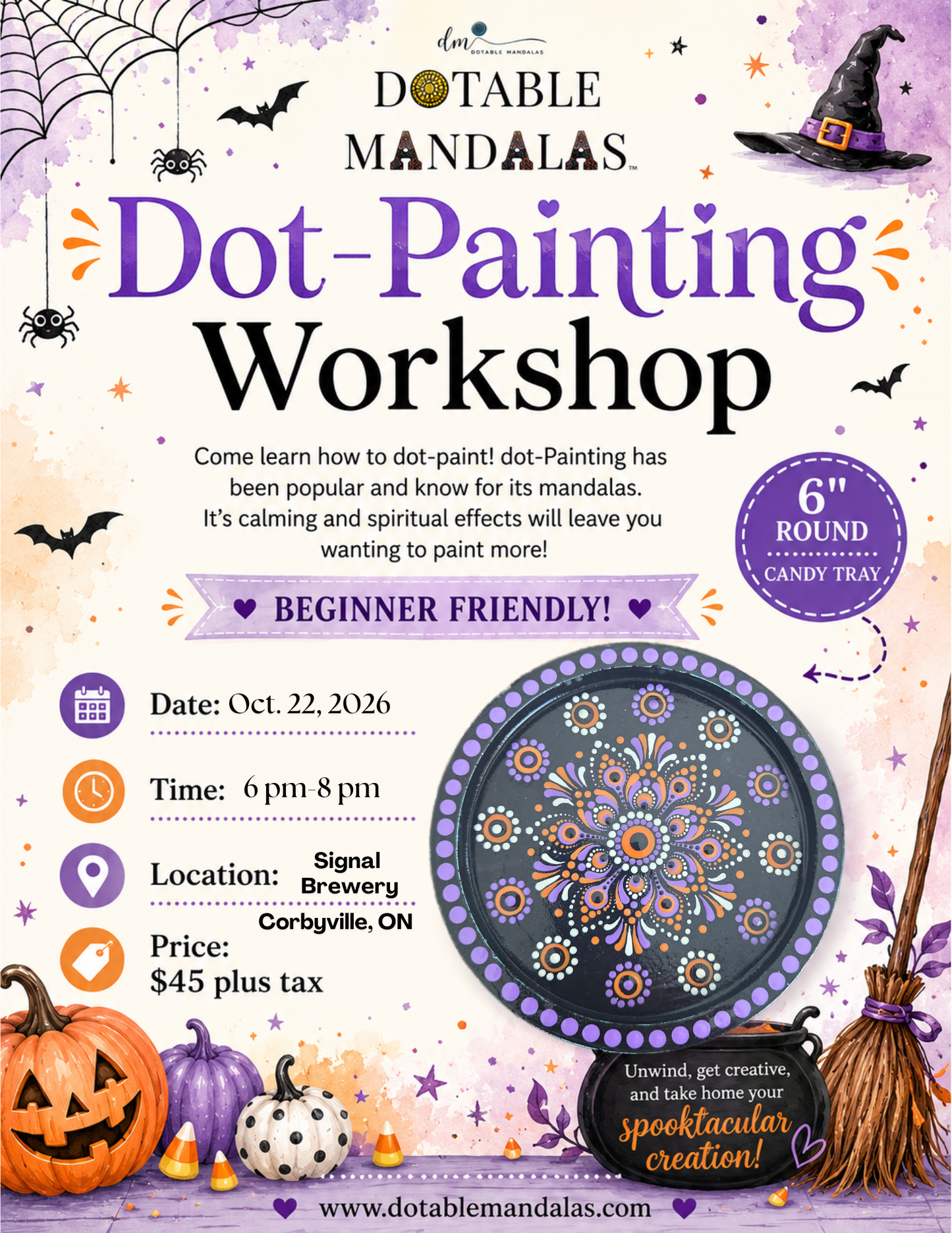 Belleville-Candy Tray Dot-Painted Mandala Workshop