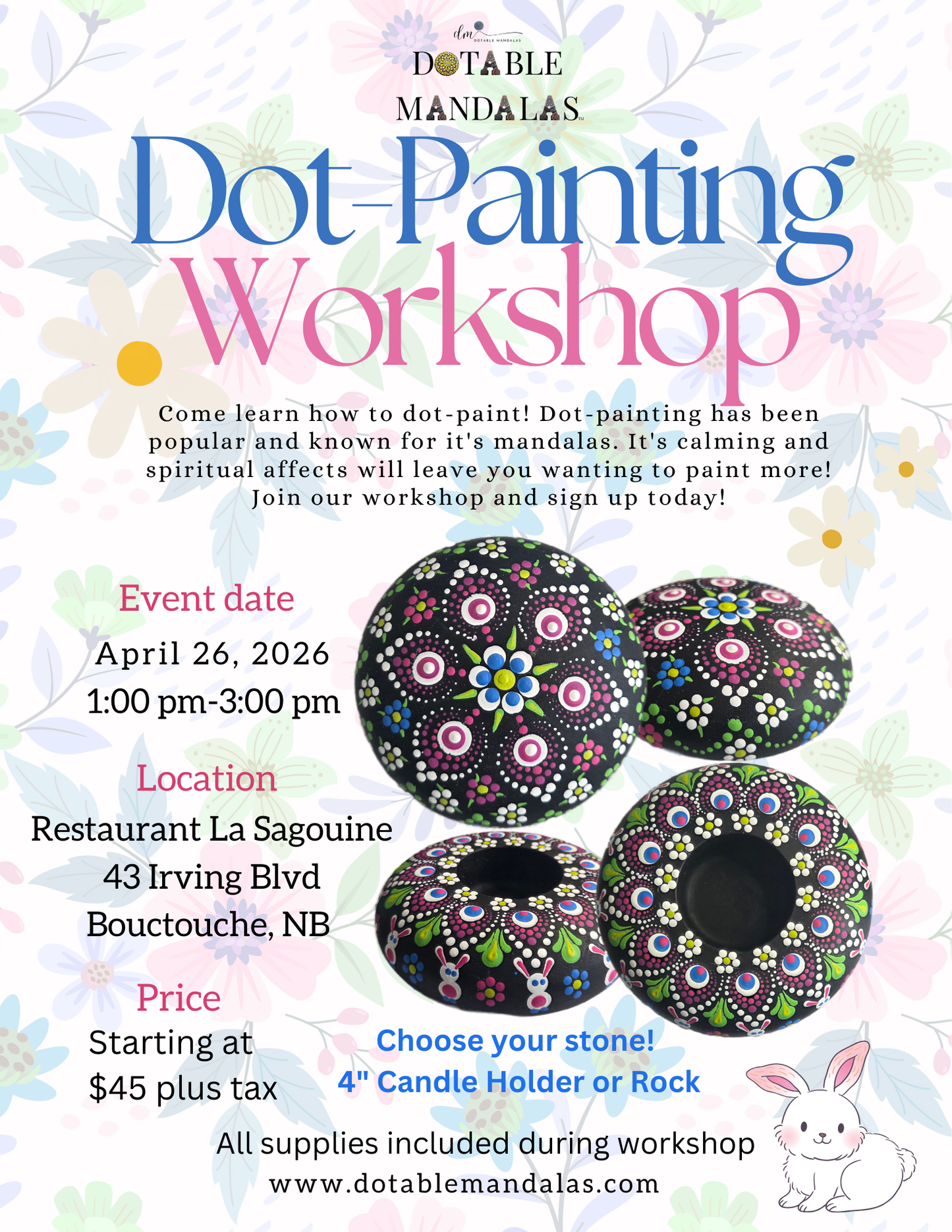 Bouctouche-Hoppy Dots & Spring Bloom Dot-Painting Workshop