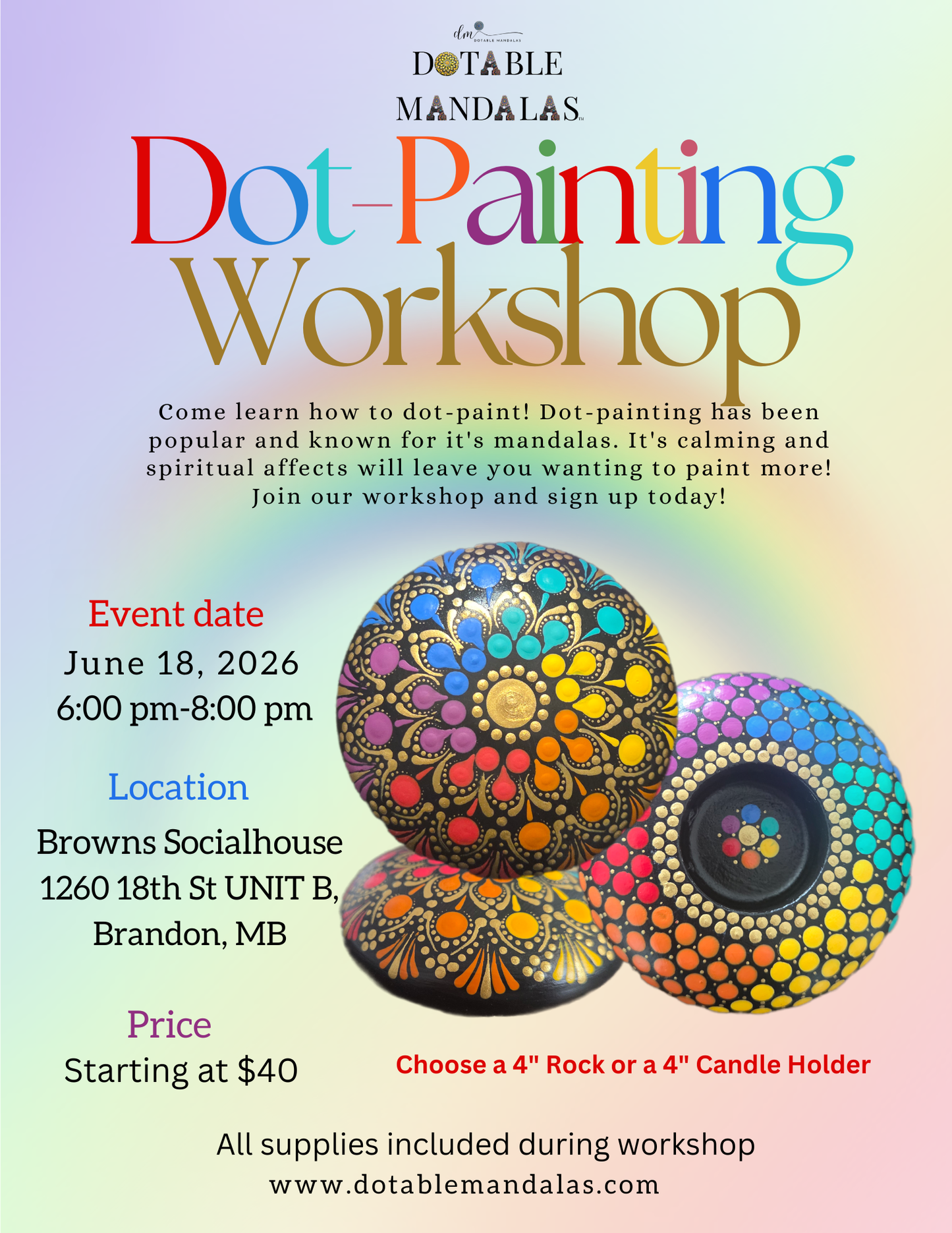 Brandon-Rainbow Harmony Dot-Painting Workshop
