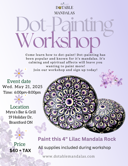 Brantford-4" Lilac Mandala Rock Dot-Painting Workshop