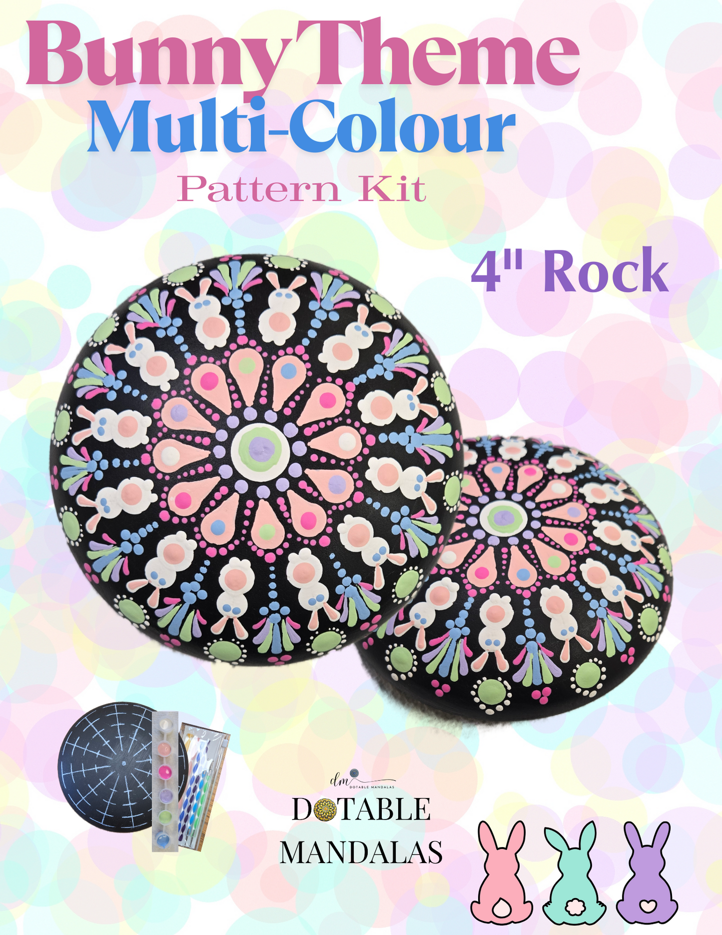 Bunny Theme Dot-Painting Pattern Kit