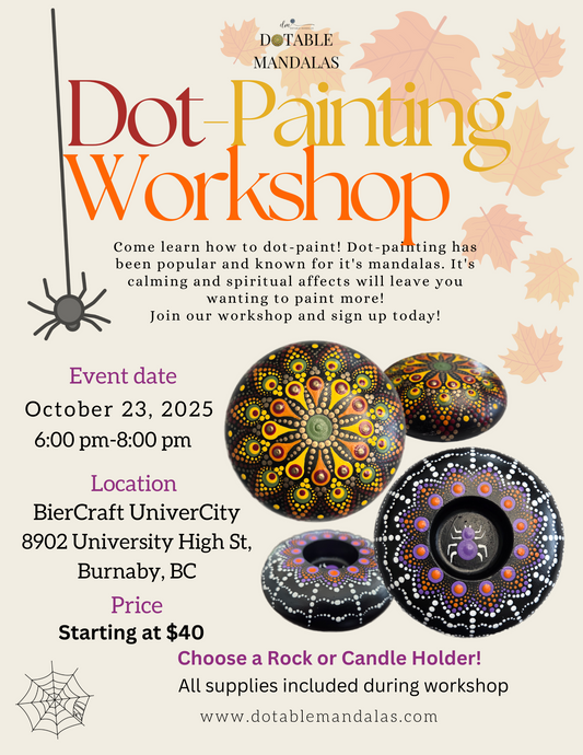 Burnaby-Halloween Spider Web or Autumn Leaves Dot-Painting Workshop