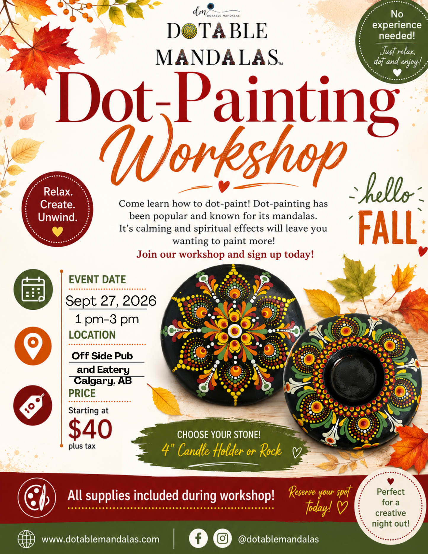 Calgary S-Autumn Radiance Dot-Painting Workshop