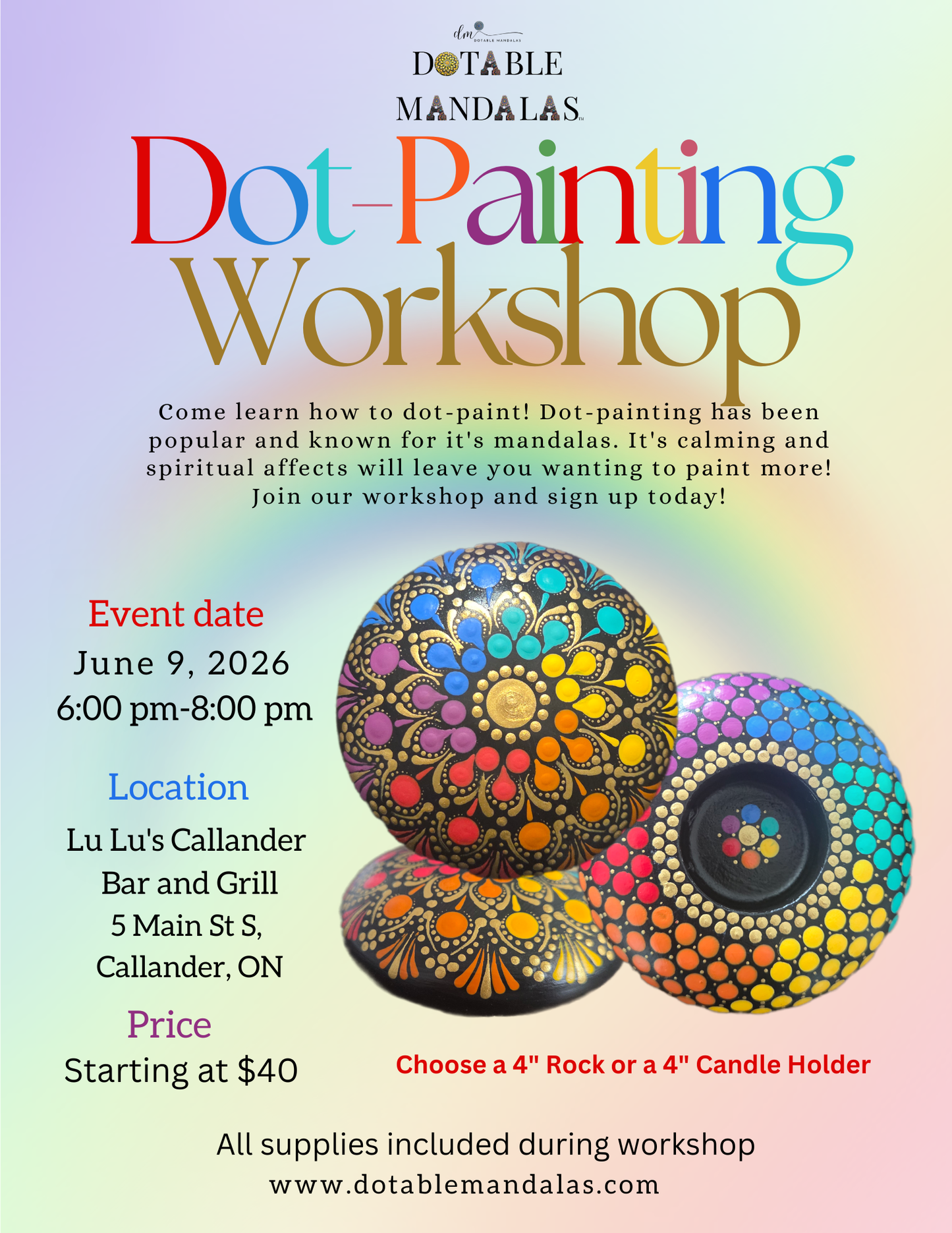 Callander-Rainbow Harmony Dot-Painting Workshop
