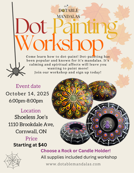 Cornwall-Halloween Spider Web or Autumn Leaves Dot-Painting Workshop
