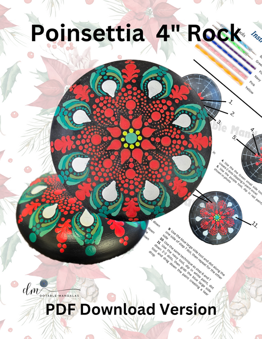 4" Poinsettia Rock Pattern-Download Version