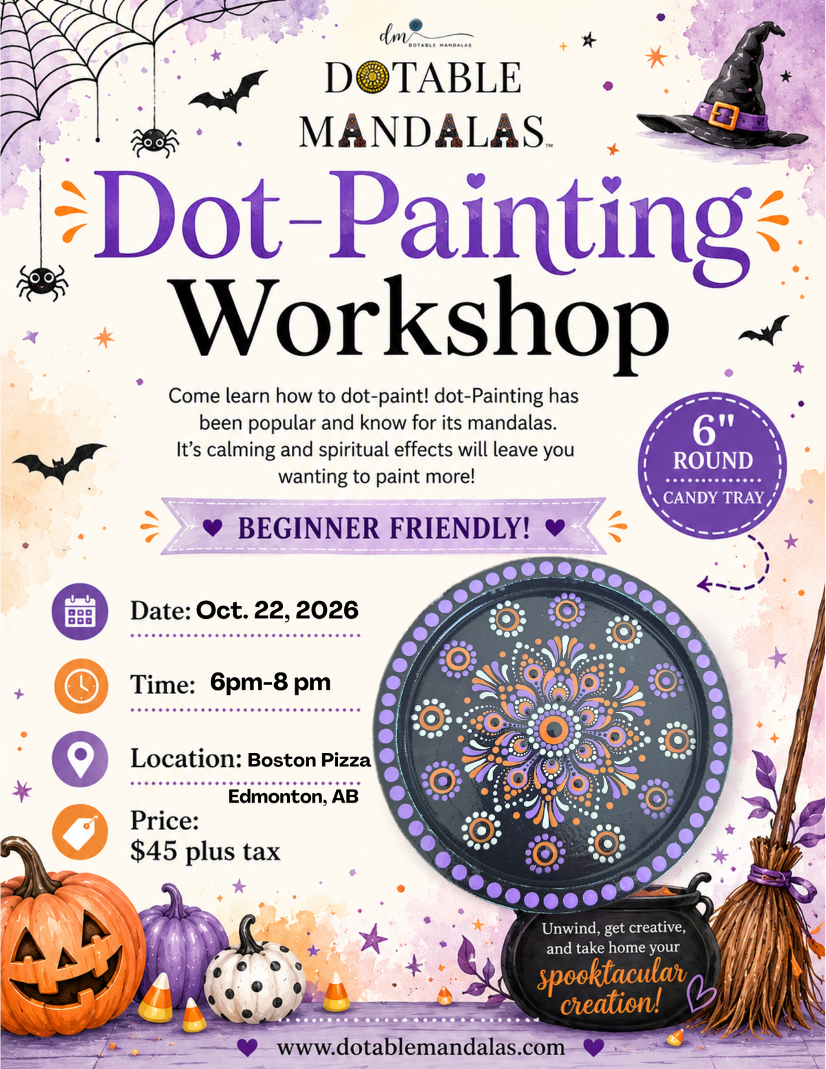 Edmonton S-Candy Tray Dot-Painted Mandala Workshop