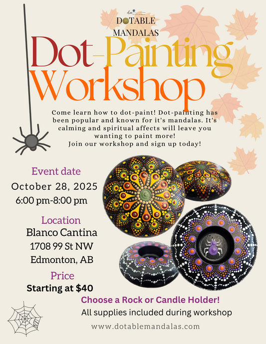 Edmonton S-Halloween Spider Web or Autumn Leaves Dot-Painting Workshop