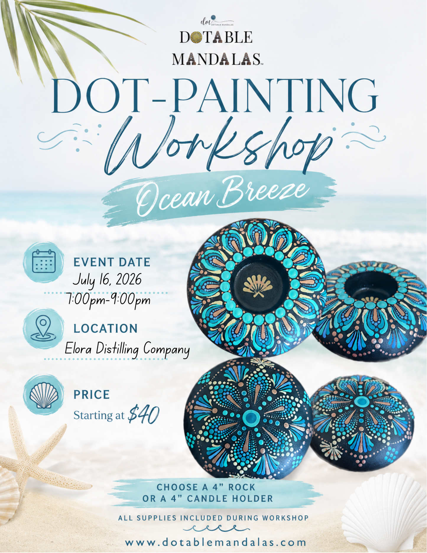 Elora-Ocean Breeze Dot-Painting Workshop