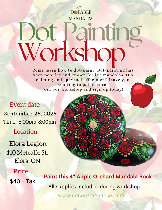 Elora-4" Apple Orchard Rock Dot-Painting Workshop