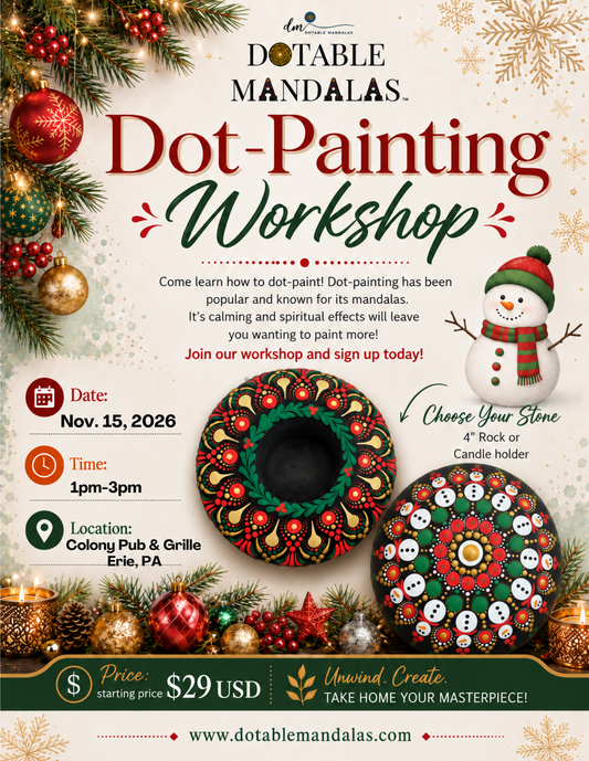 Erie-Snowman or Holiday Wreath Dot-Painting Workshop
