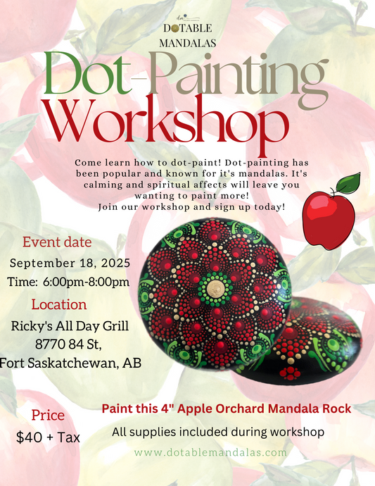 Fort Saskatchewan-4" Apple Orchard Rock Dot-Painting Workshop