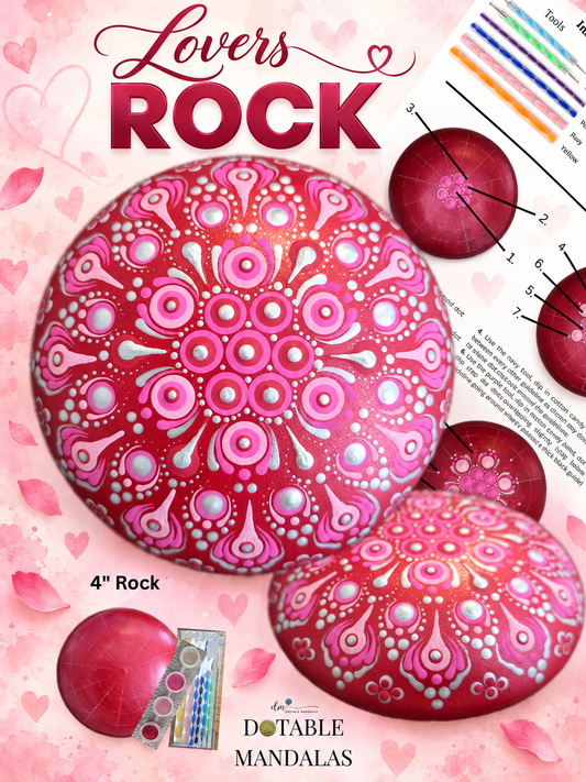 Lovers 4" Rock Dot-Painting Pattern Kit