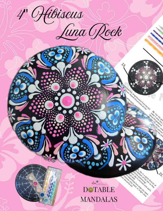 Hibiscus Luna 4" Rock Dot-Painting Pattern Kit