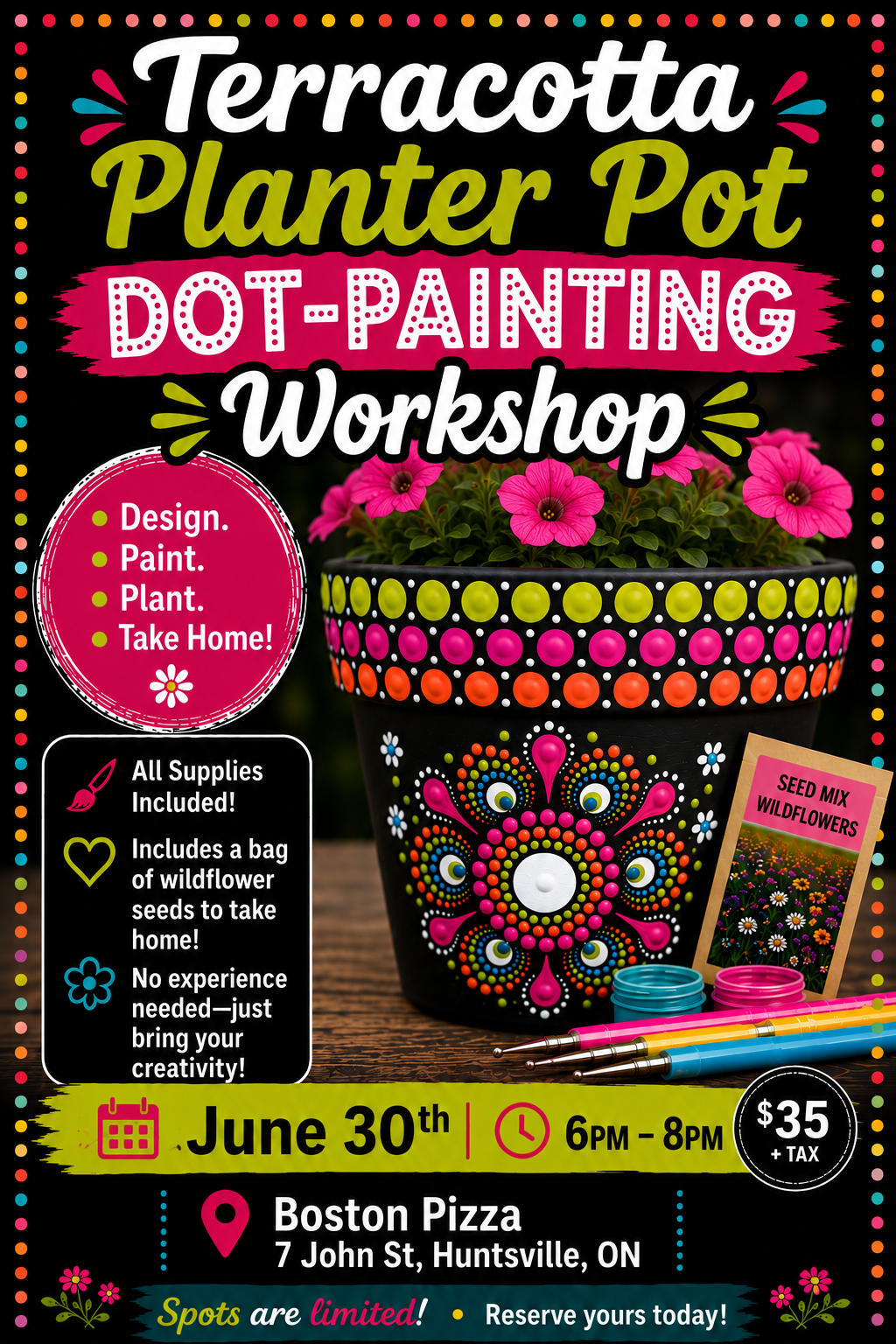 Huntsville-Terracotta Planter Pot Dot-Painting Workshop