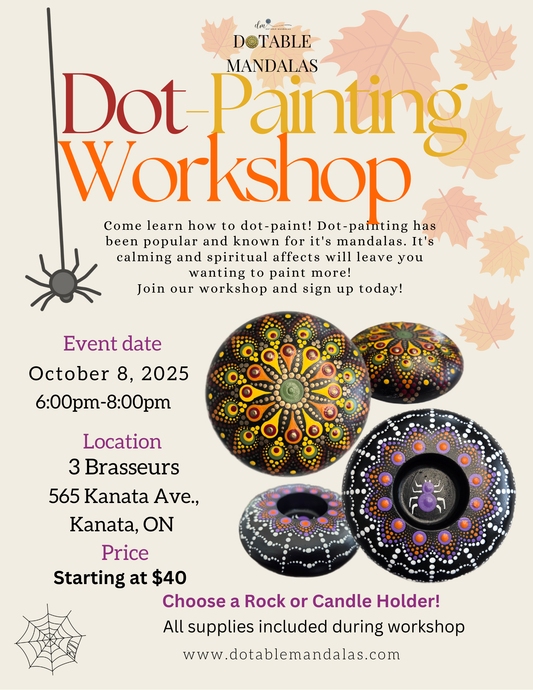 Kanata (Ottawa)-Halloween Spider Web or Autumn Leaves Dot-Painting Workshop
