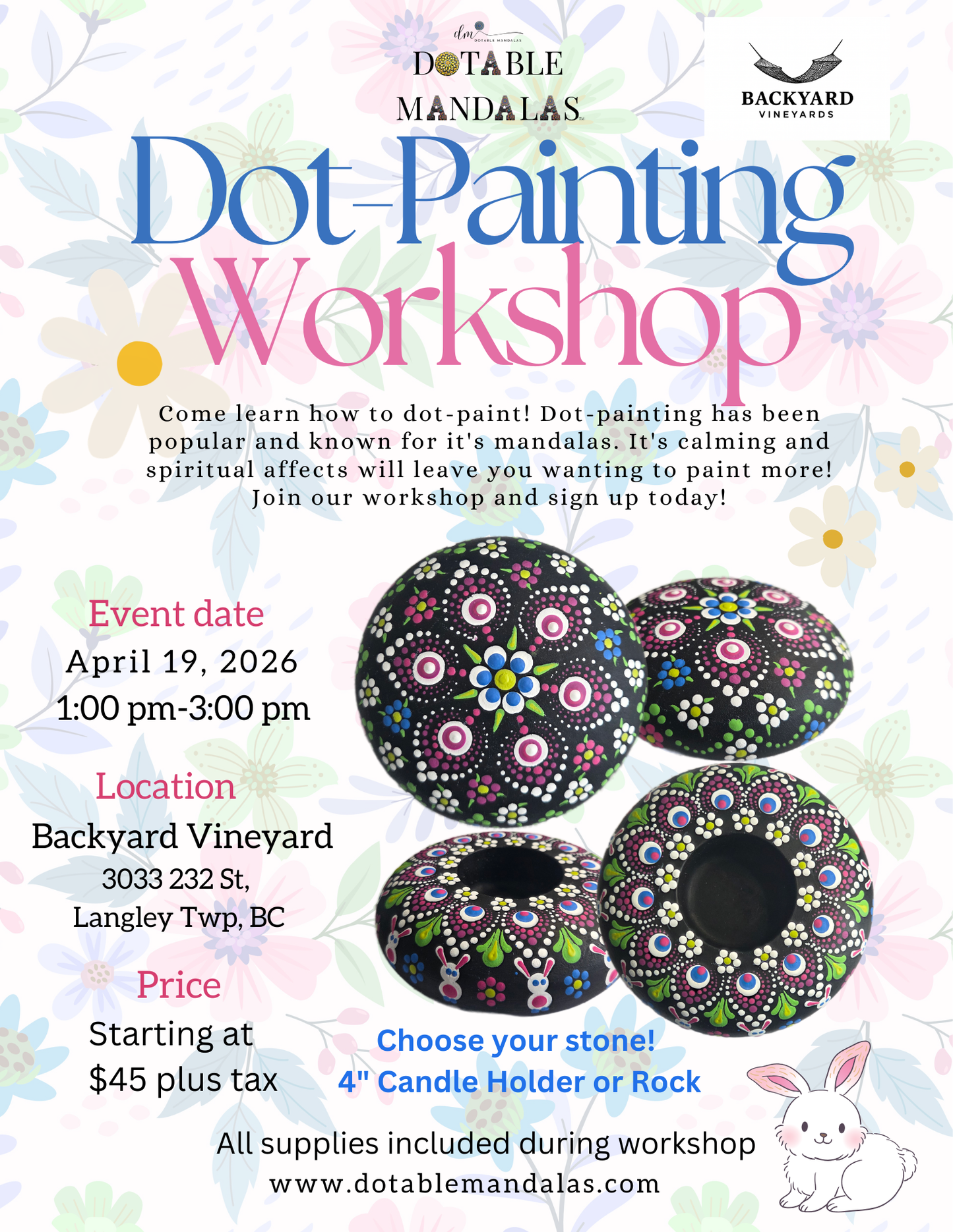 Langley-Hoppy Dots & Spring Bloom Dot-Painting Workshop