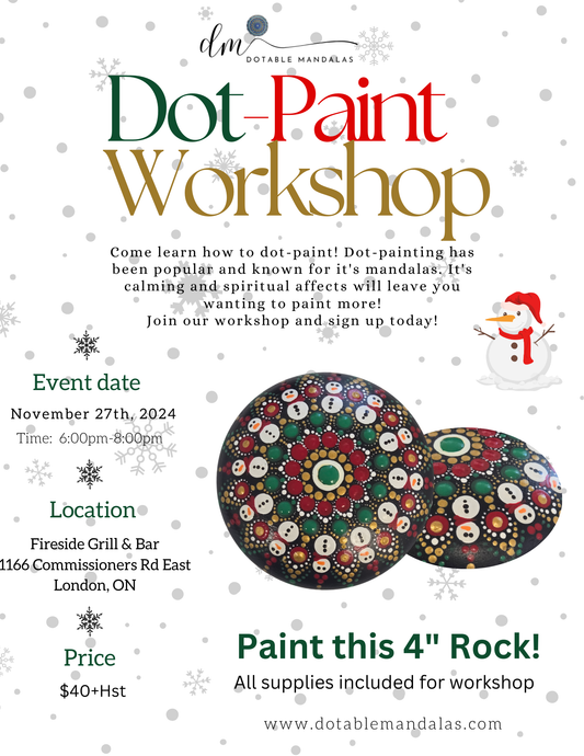 London-4" Snowman/Holiday Rock Dot-Paint Night