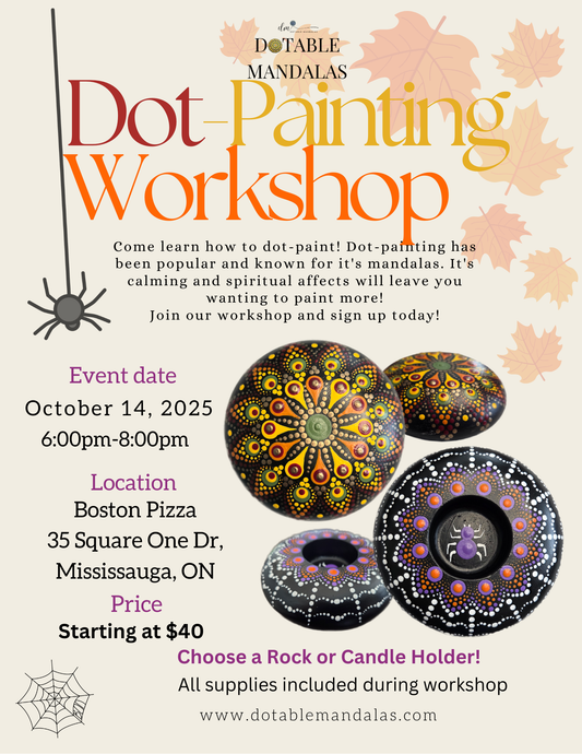 Mississauga-Halloween Spider Web or Autumn Leaves Dot-Painting Workshop
