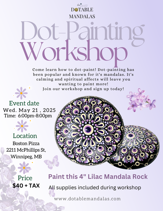 Winnipeg North-4" Lilac Mandala Rock Dot-Painting Workshop