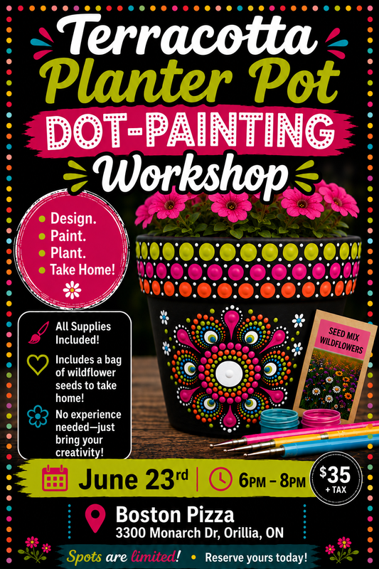 Orillia-Terracotta Planter Pot Dot-Painting Workshop