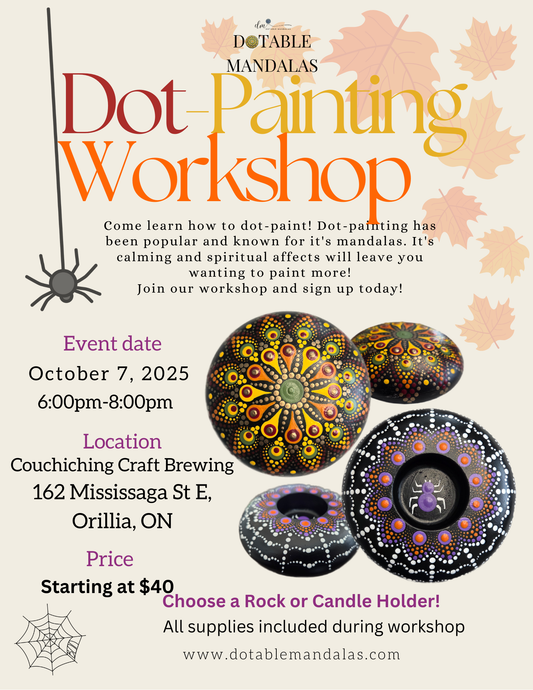 Orillia-Halloween Spider Web or Autumn Leaves Dot-Painting Workshop