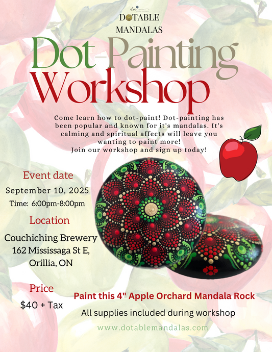 Orillia-4" Apple Orchard Rock Dot-Painting Workshop