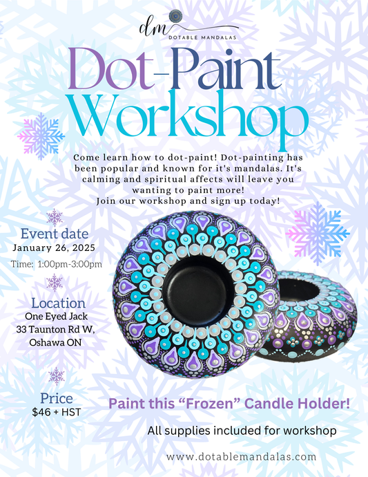 Oshawa-Frozen Theme Candle Holder Dot-Painting Workshop