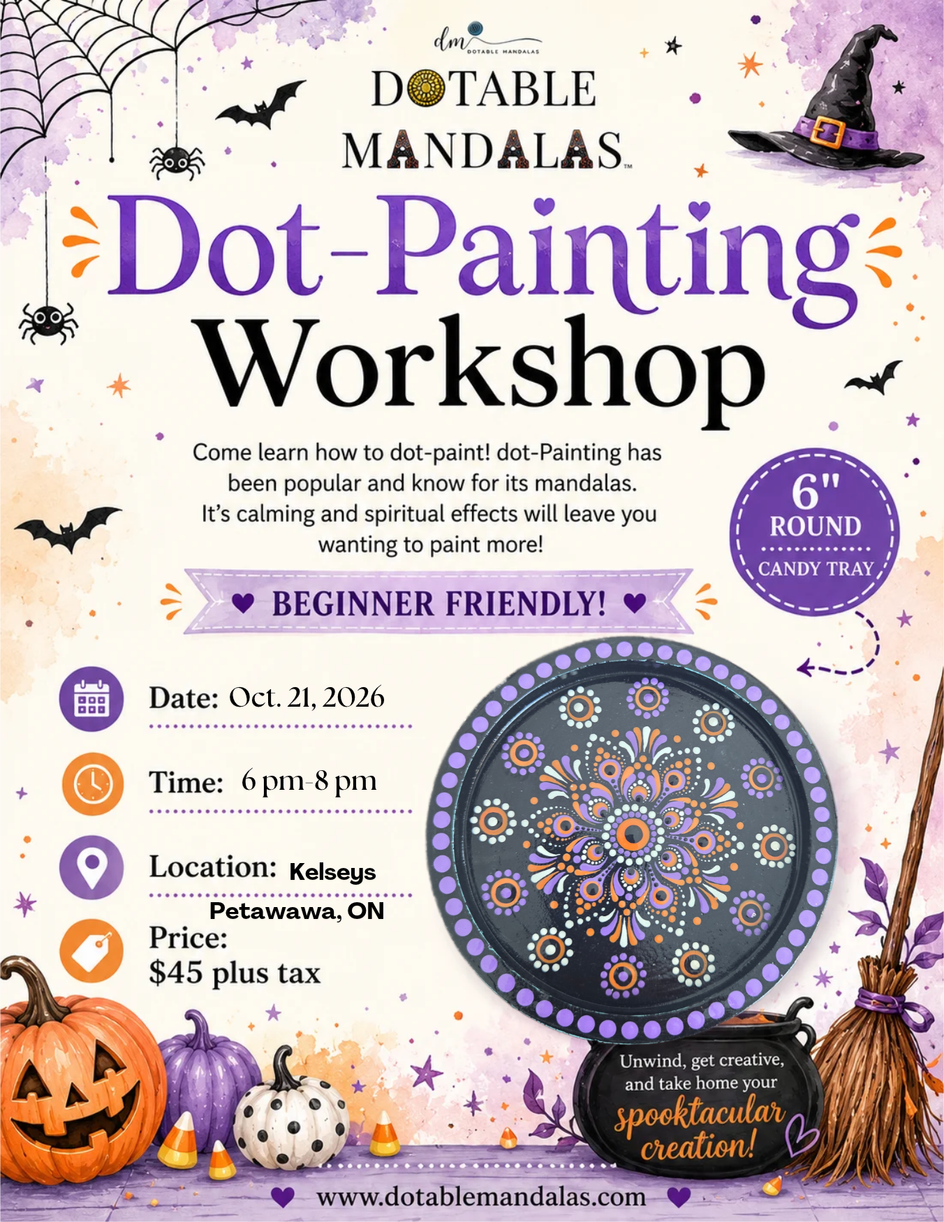 Petawawa-Candy Tray Dot-Painted Mandala Workshop
