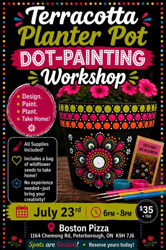 Peterborough-Terracotta Planter Pot Dot-Painting Workshop