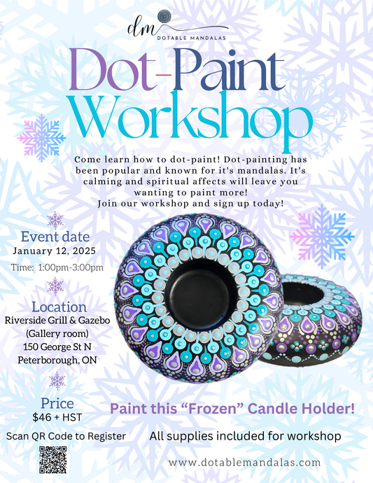 Peterborough -4" Frozen Theme Candle Holder Dot-Painting Workshop