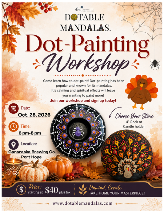 Port Hope-Halloween Spider Candle Holder & Thanksgiving Turkey Rock Dot-Painting Workshop